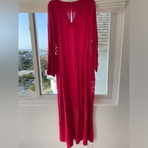 Pink Crochet Maxi Dress